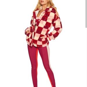 Beach Riot Pink and Red Checkered Jacket
